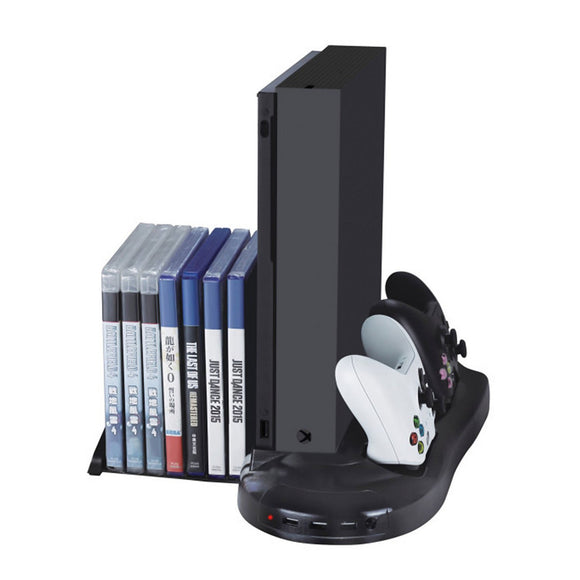 Multi-function Rack Charger Stand with Cooling Fan For XBOX ONE X