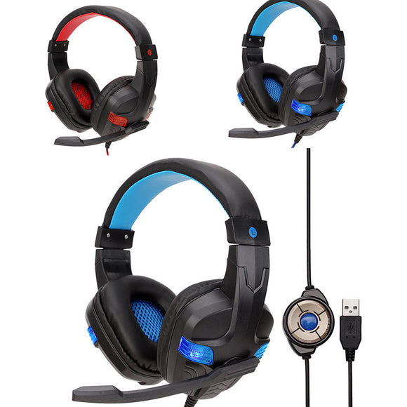 USB Wired LED Gaming Headset for PC